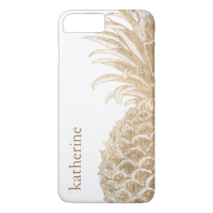 Capa Para iPhone Da Case-Mate Adicionar Seu Nome Pinneapple tropical Dourado