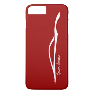 Capa iPhone 8 Plus/7 Plus "adicione a silhueta branca de G37 do seu nome" -