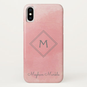 Capa Para iPhone Da Case-Mate Adicione o rosa simples moderno personalizado nome