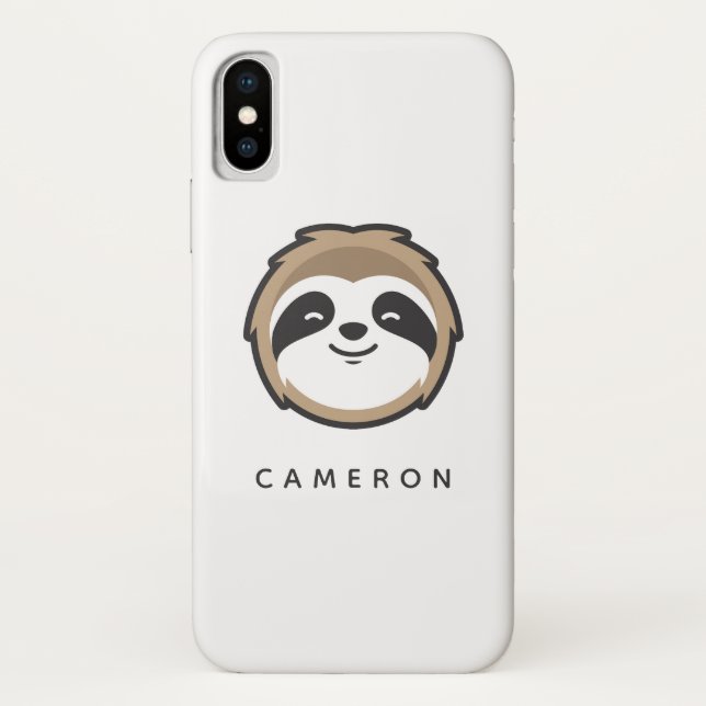 Capa Para iPhone, Case-Mate Adicione seu nome | Sloth Mascot (Verso)