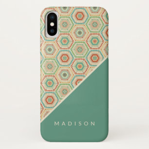 Capa Para iPhone X Adicione seu teste padrão conhecido do hexágono 