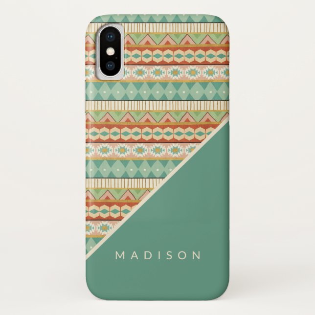 Capa Para iPhone, Case-Mate Adicione seu teste padrão tribal da aguarela (Verso)