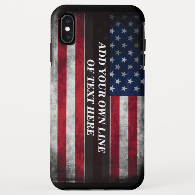 Capa Para iPhone, Case-Mate Adicione seu texto ao sinalizador americano (Verso)