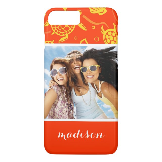Capa Para iPhone, Case-Mate Adicione sua foto | Padrão Orange Beach (Verso)