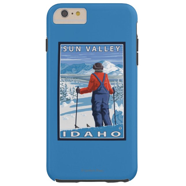 Capa Para iPhone, Case-Mate Admiração do esquiador - Sun Valley, Idaho (Verso)