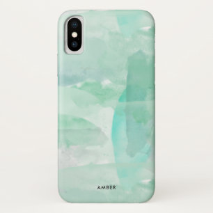 Capa Para iPhone Da Case-Mate Aguarela verde de Seafoam - adicione seu nome
