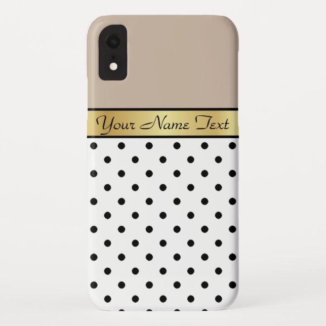 Capa Para iPhone, Case-Mate Alça clara do Bolinhas na moda, Dourada, branca, p (Verso)