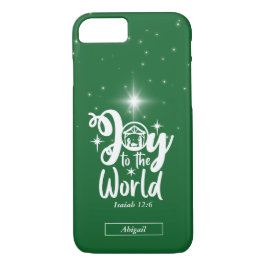 Capa iPhone 8/7 Alegria Natal ao Mundo Verde e Branco