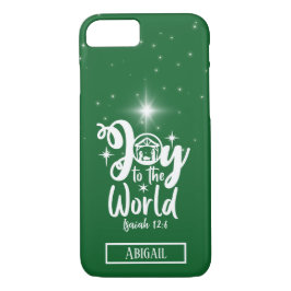 Capa iPhone 8/7 Alegria Natal ao Mundo Verde e Branco