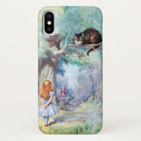 Alice no gato de Cheshire do país das maravilhas