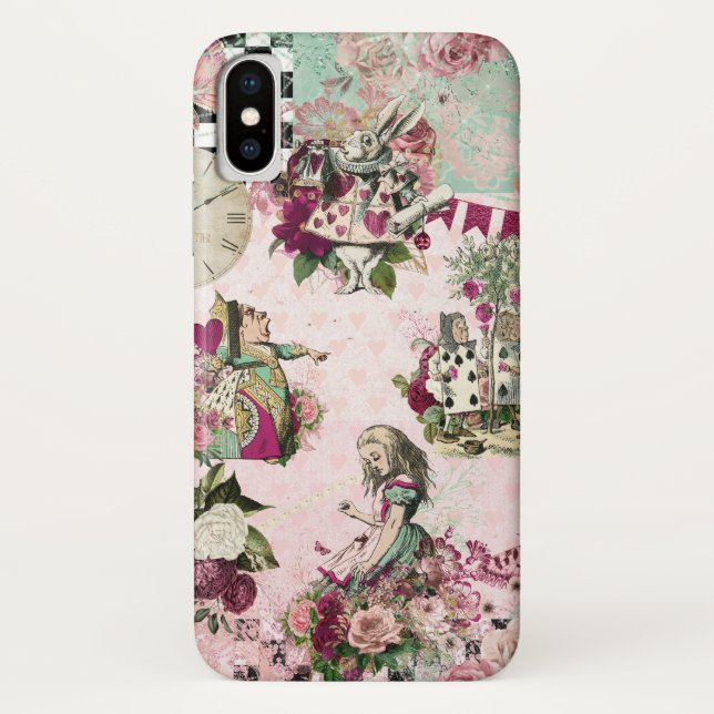 Capa Para iPhone, Case-Mate Alice no País das Maravilhas rosa Elegante (Verso)