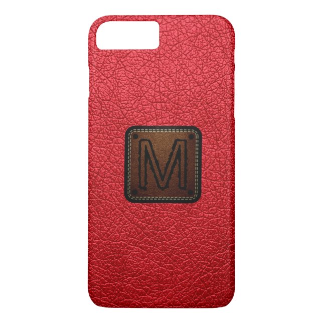 Capa Para iPhone, Case-Mate Alizarin crimson Leather Look Monograma (Verso)