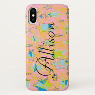 Capa Para iPhone Da Case-Mate Allison do preto órfão, w/stars abstrato, callig