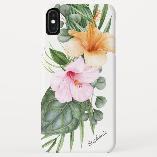 Capa Para iPhone, Case-Mate Aloha Tropical Floral com seu nome (Verso)