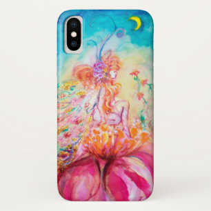 Capa Para iPhone X ALTHEA/Fada Whimsical na Flor Rosa