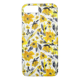 Capa iPhone 8/7 Amarelo e Cinza Aquarela