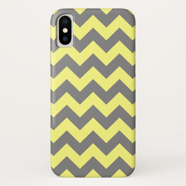 Capa Para iPhone, Case-Mate Amarelo e Cinza Zigzag (Verso)