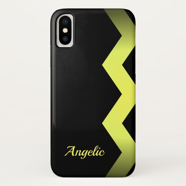 Capa Para iPhone, Case-Mate Amarelo Zig Clássico Personalizado (Verso)