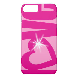 Capa Para iPhone Da Case-Mate Ame o caso cardíaco tipográfico cor-de-rosa
