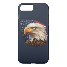 Capa iPhone 8 Plus/7 Plus American Flag Bald Eagle