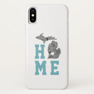 Capa Para iPhone Da Case-Mate Amor Casa Estado Michigan Papoulas Florais Cinza A