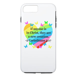 CAPA iPhone 8 PLUS/7 PLUS AMOR PREENCHIDO 2 CORINTHIANS 5:17 VERSO