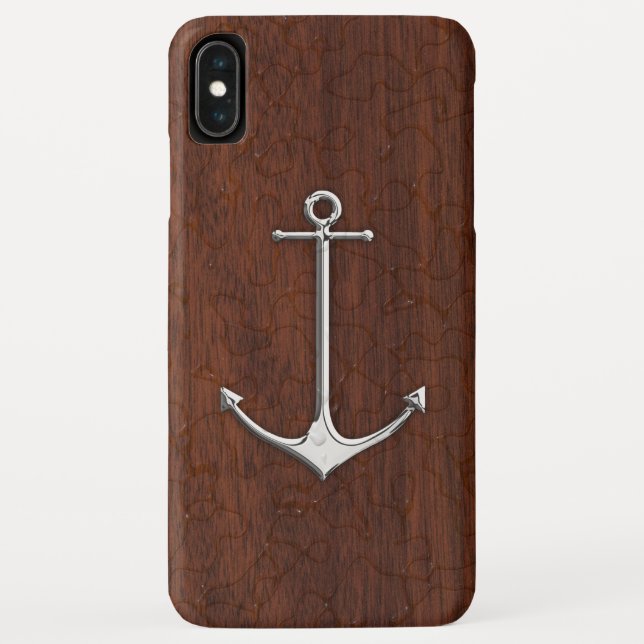 Capa Para iPhone, Case-Mate Anchor Náutico Molhado de Mahogany (Verso)
