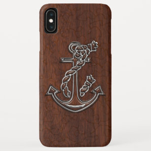 Capa Para iPhone XS Max Âncora de Aço de Mogno Náutico Molhado