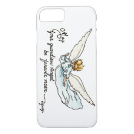 Capa iPhone 8/7 Angel Watercolor Gracefully Perto e Vigiando Você
