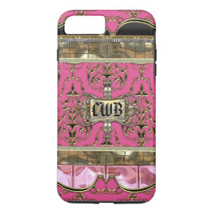 Capa iPhone 8 Plus/7 Plus AngelRhyse II Lark Elegante Monograma de Damasco