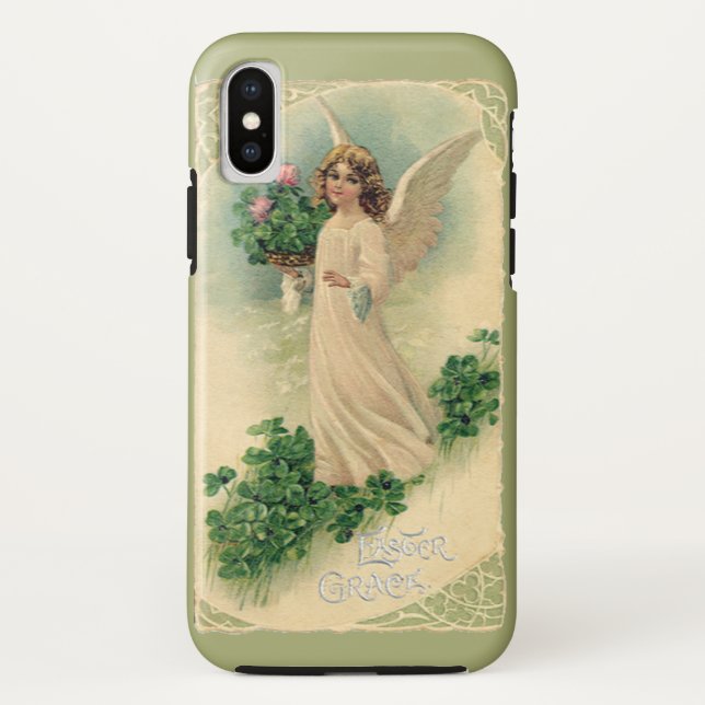 Capa Para iPhone, Case-Mate Anjo da Páscoa Vitoriano Antigo com Flores (Verso)