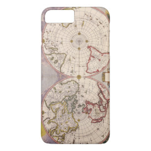 Capa iPhone 8 Plus/7 Plus Antigo Mapa Mundial Antiquado