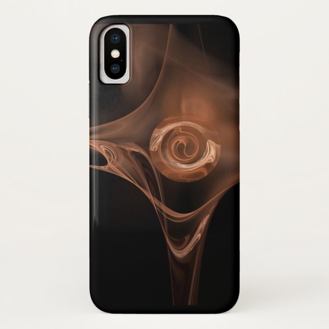 CAPA PARA iPhone, Case-Mate  ANTIQUE BROWN FRACTAL ROSA (Verso)
