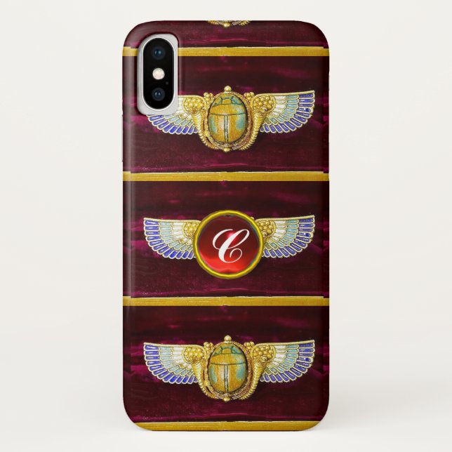 CAPA PARA iPhone, Case-Mate  ANTIQUE EGÍPCIO WINGAN SCARAB/CORNUCOPIA JEWEL (Verso)