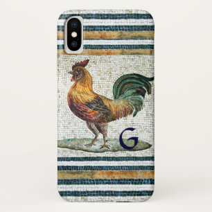 CAPA PARA iPhone X ANTIQUE ROMAN MOSAICS/ROOSTER MONOGRAM