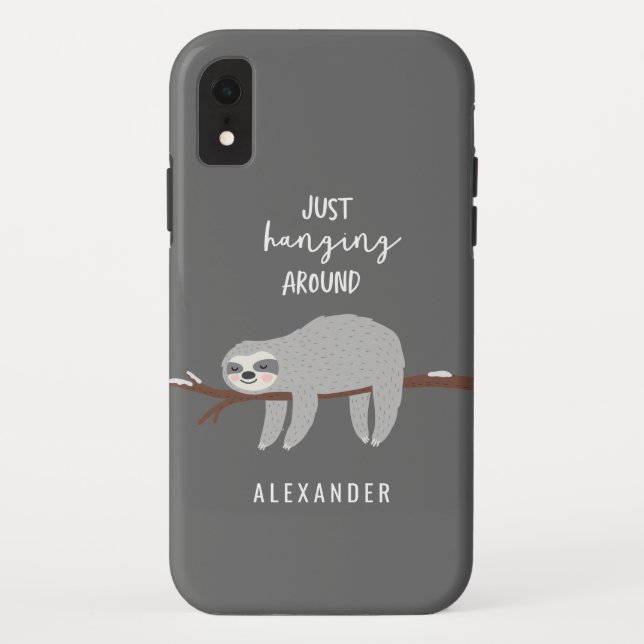 Capa Para iPhone, Case-Mate Apenas pendurando em torno da preguiça brilhante (Verso)