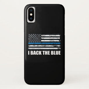 Capa Para iPhone Da Case-Mate Apoie o Azul Linha azul fina Bandeira EUA MAGA WWG