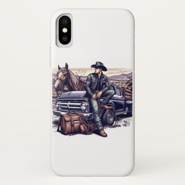 Capa Para iPhone, Case-Mate Apple IPhone Personalize Case Cowboy com uma colet (Verso)