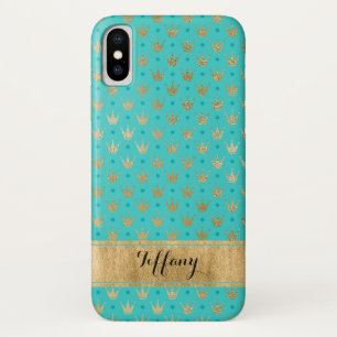 Capa Para iPhone Da Case-Mate Aqua, Dourado Crowns Case-Mate iPhone X Caso 2
