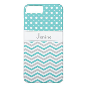 Capa Para iPhone Da Case-Mate Aqua moderno, cinzas, fevão branco e bolinhas