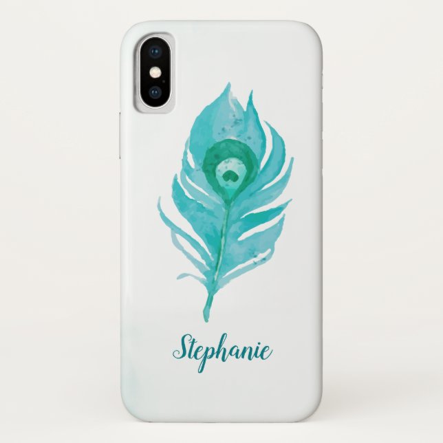 Capa Para iPhone, Case-Mate Aquarela De Pavão (Verso)