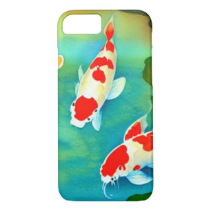 Capa iPhone 8/7 Aquarela Peixe Koi Nadando em Pond