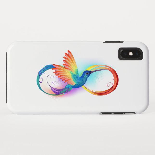 Capa Para iPhone, Case-Mate Arco-íris Hummingbird com símbolo Infinito (Verso (Horizontal))