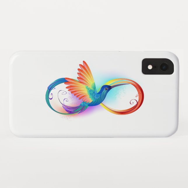Capa Para iPhone, Case-Mate Arco-íris Hummingbird com símbolo Infinito (Verso (Horizontal))