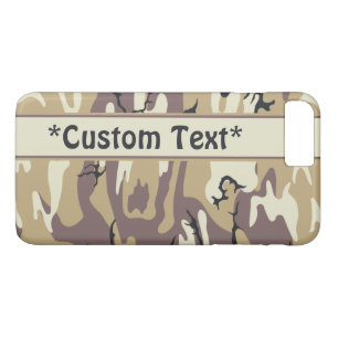 Capa iPhone 8 Plus/7 Plus Arid Brown Camo com texto personalizado