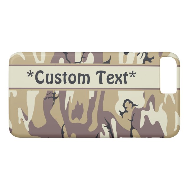 Capa Para iPhone, Case-Mate Arid Brown Camo com texto personalizado (Verso (Horizontal))
