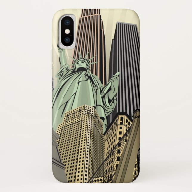 Capa Para iPhone, Case-Mate Arquitectura da cidade estilizado super NYC (Verso)