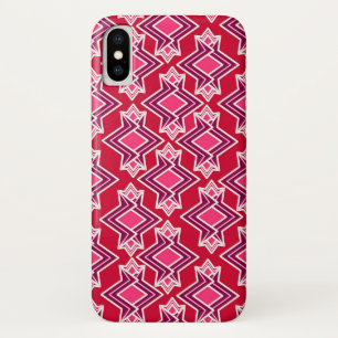 Capa Para iPhone X Art Deco Wallpaper Padrão, Vinho Borgonha