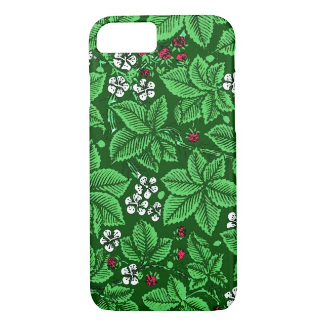 Capa Para iPhone, Case-Mate Art Nouveau Morangos e Folhas, Emerald Green (Verso)