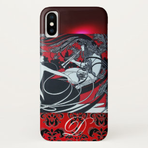 CAPA PARA iPhone DA Case-Mate ART NOUVEAU PAN, VERMELHO NEGRO, MONOGRAMA DE MASS
